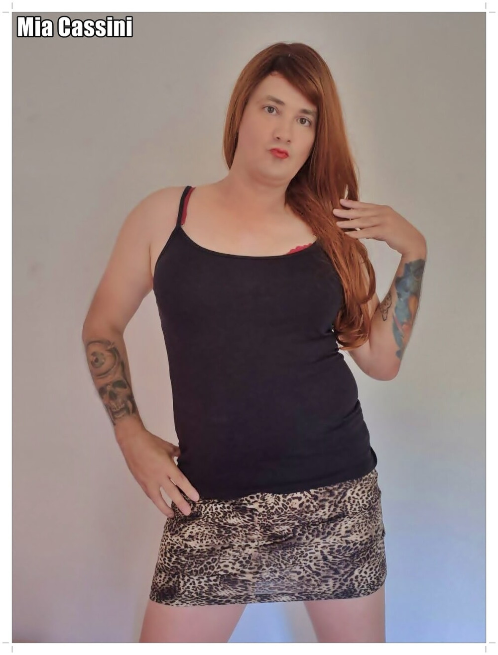 Leopard Miniskirt, different Tops #4