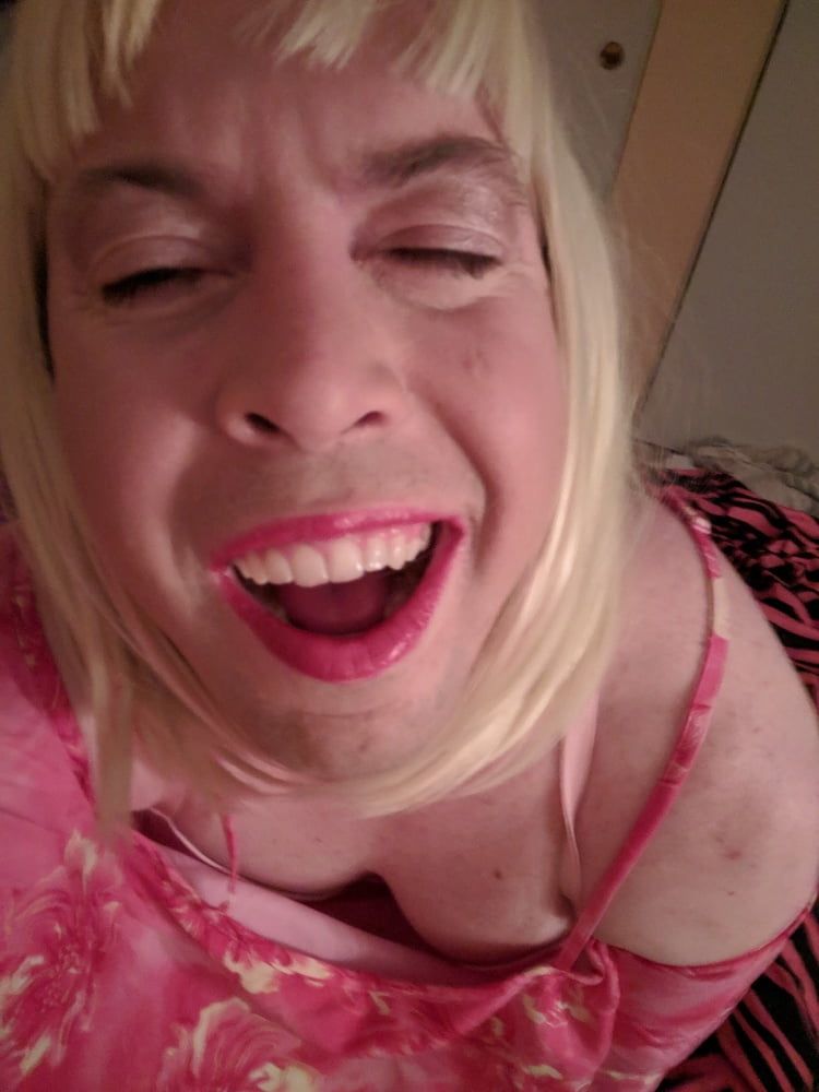 BBC Sissy Feels Cute in Pink Dress #7