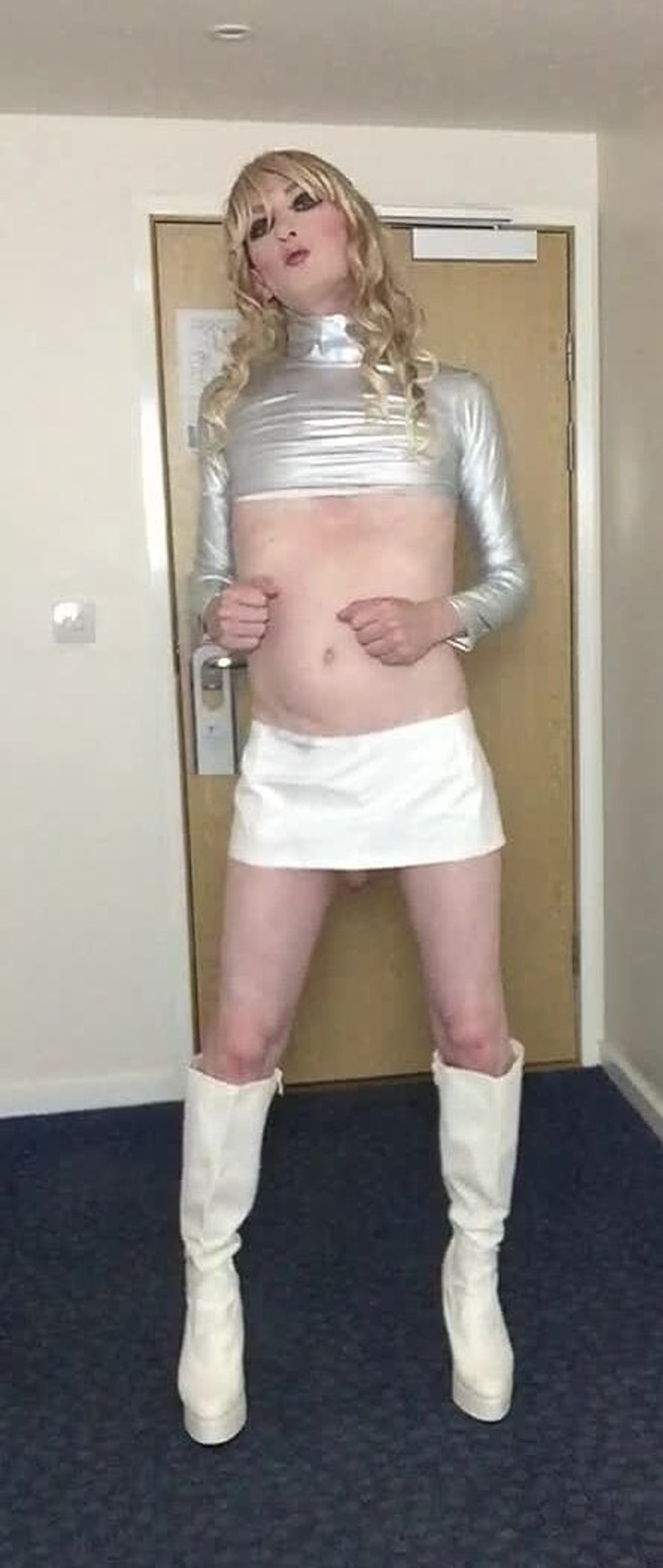 Sissy Sandra Poses In Silver #25