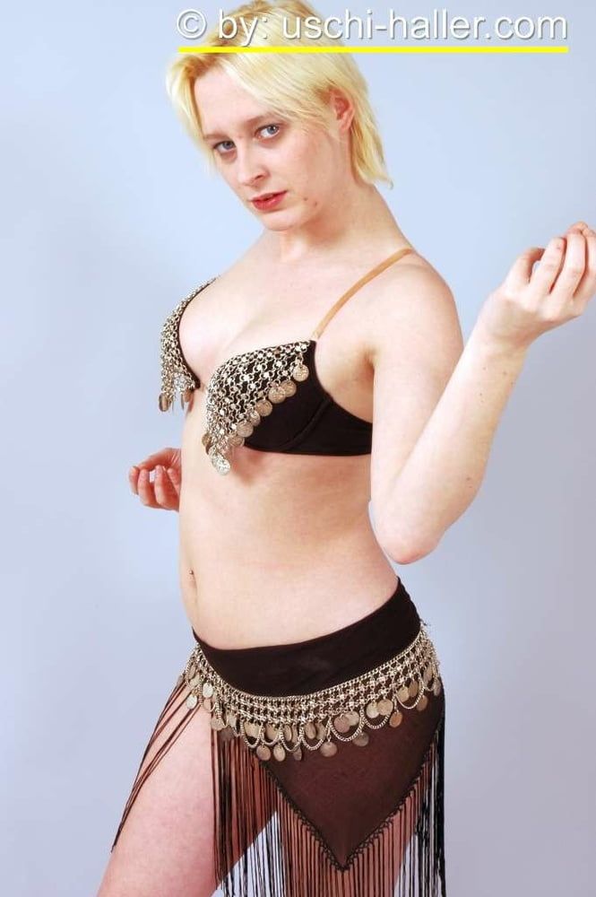 Photo shoot with blonde cum slut Dany Sun as a belly dancer #17