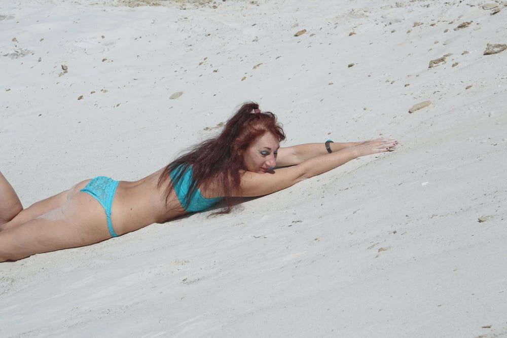 On White Sand in turquos bikini #49