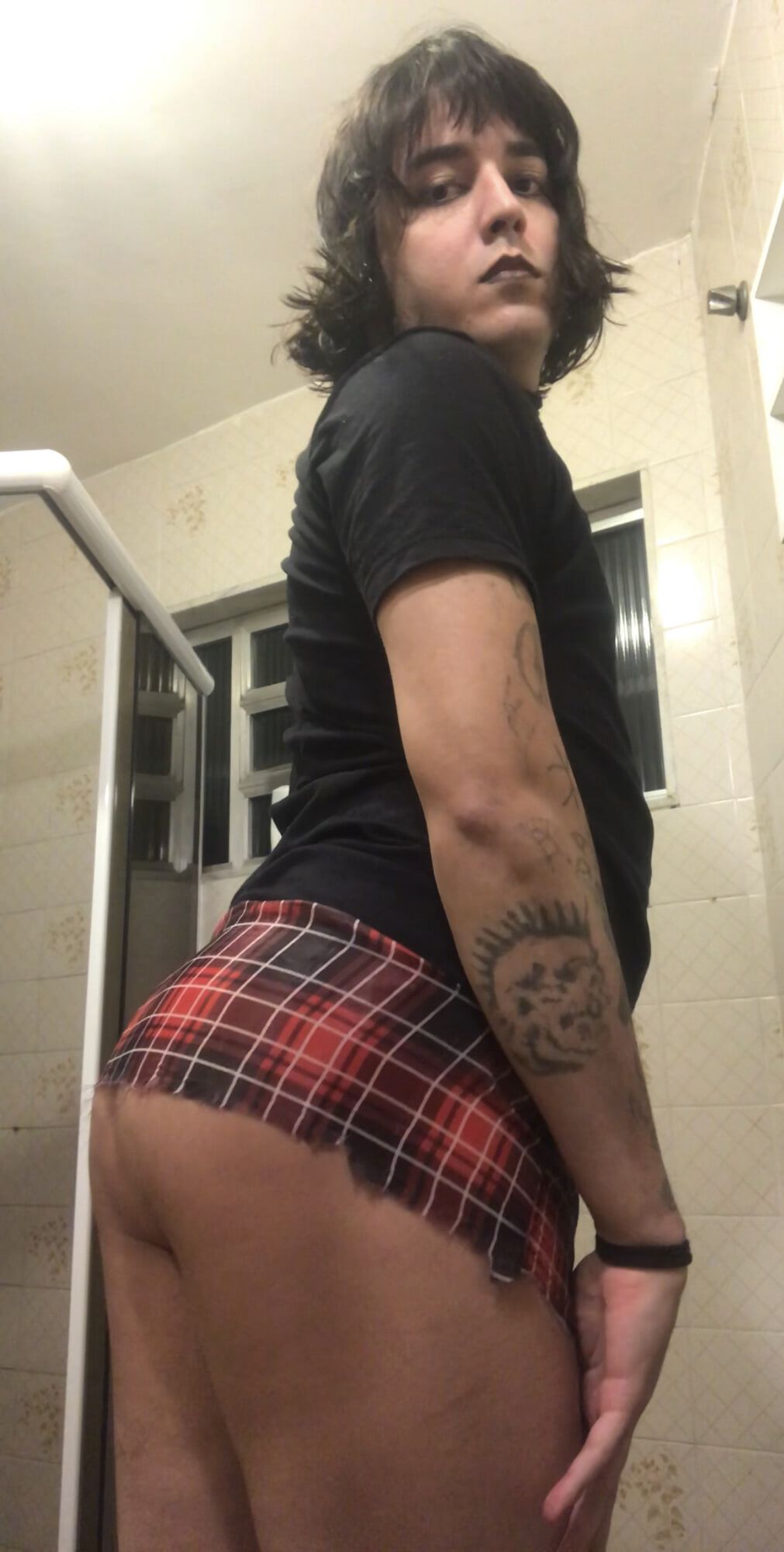 Shemale big ass brazilian punk tgirl latina plaid skirt #8