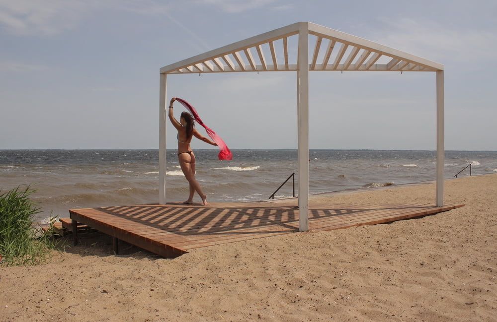 Red Shawl on windy weather #59