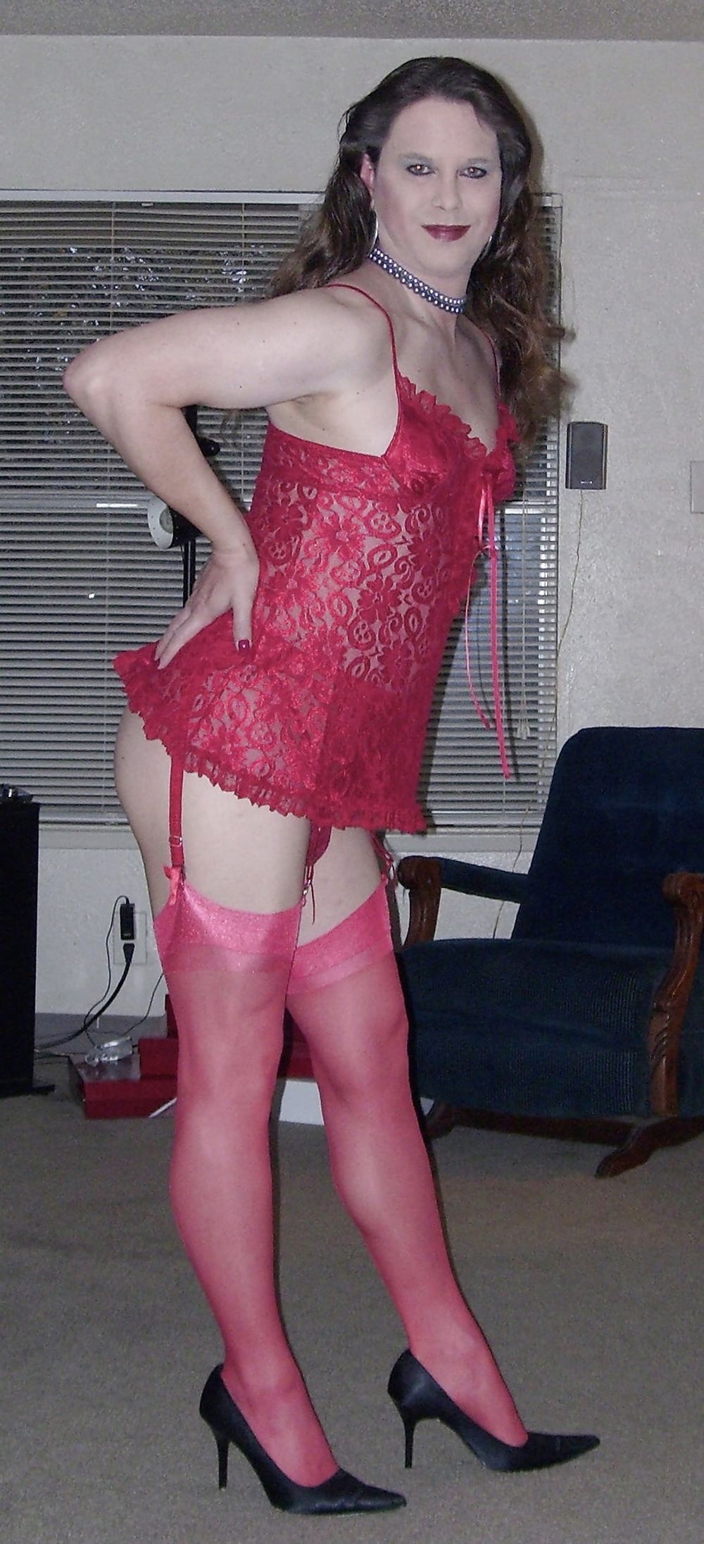 Joanie - Red Lace Babydolls #16