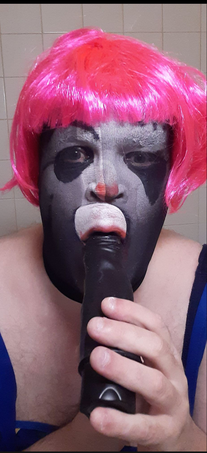 TV clown slut, nylon masks, and some dildo play #8