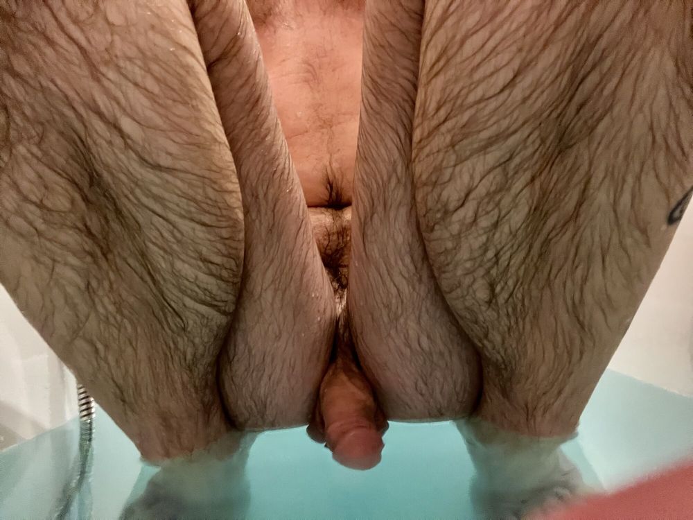 Hairy young guy in bathtub #6