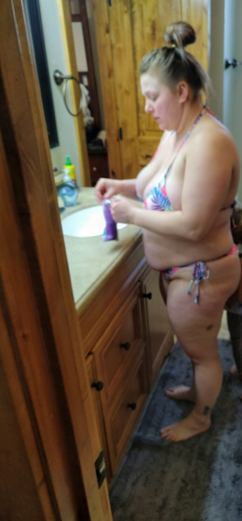 Dezahrae dilley in a thong bikini  #2