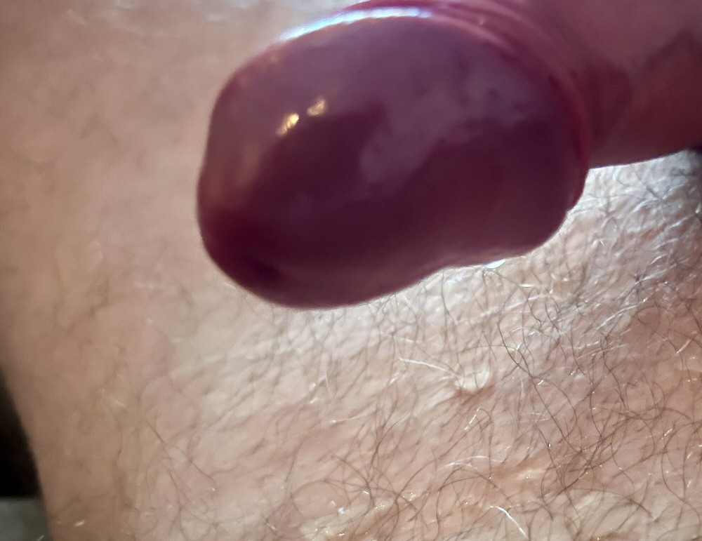 Precum from my uncut cock #3