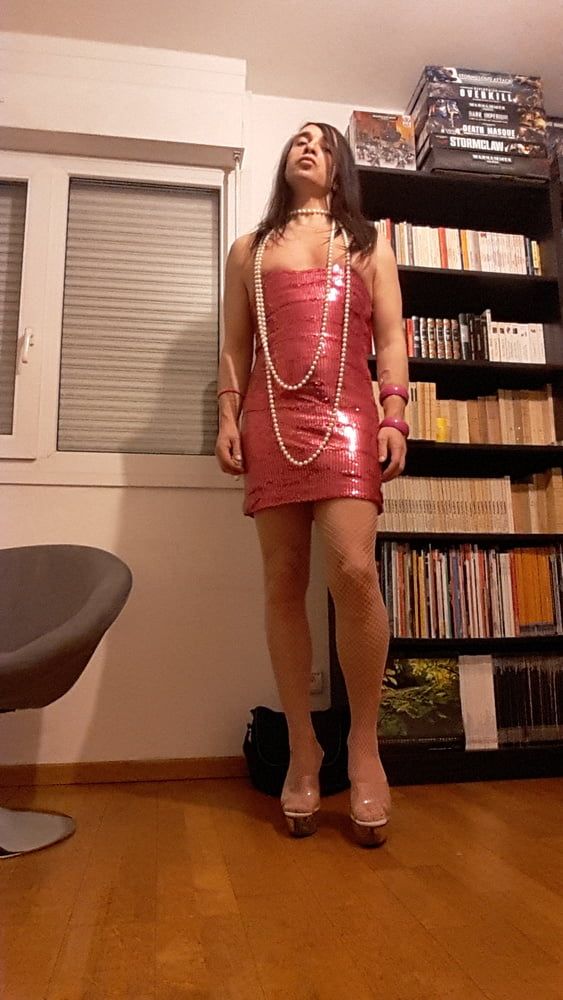 Tygra bitch in her pink sexy dress.