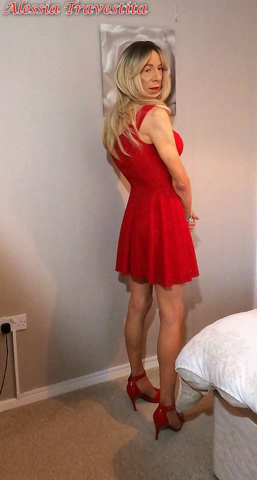 65 Alessia Travestita in Flirty Red Dress #45