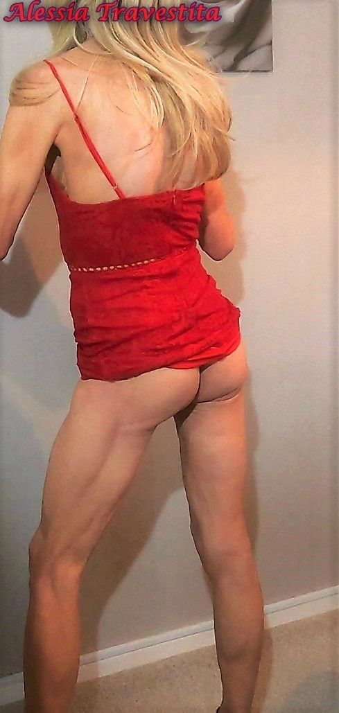 66 Alessia Travestita in Red Velvet Dress #51
