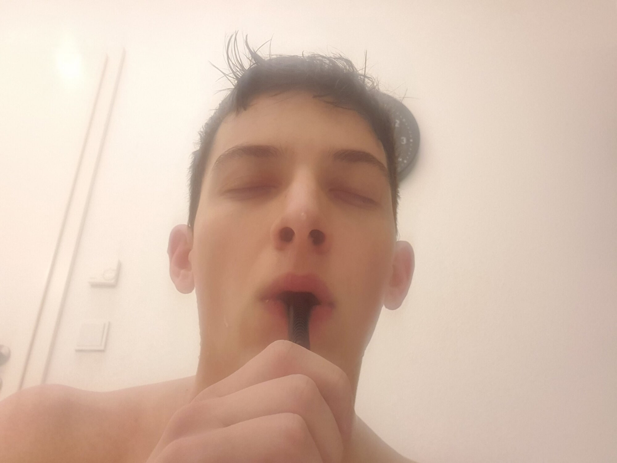  Virgin twink Layla Steller toys his ass after clean shave #4