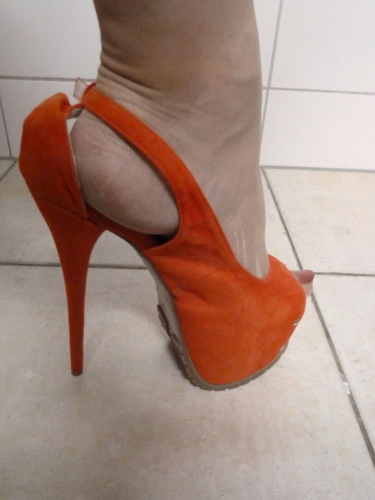 orange platform heels #2