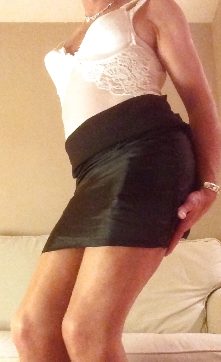 Lovely White lingerie, stockings, sexy skirt #23