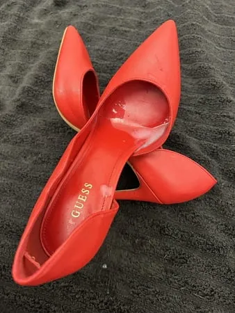 Cum on Guess Stilettos 