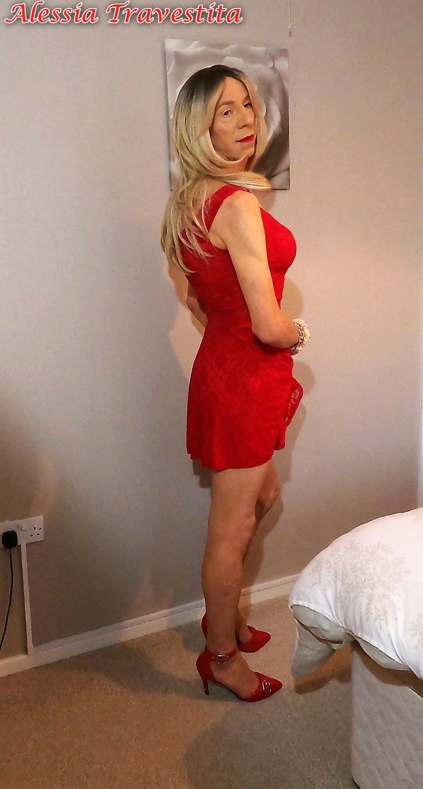 65 Alessia Travestita in Flirty Red Dress #31