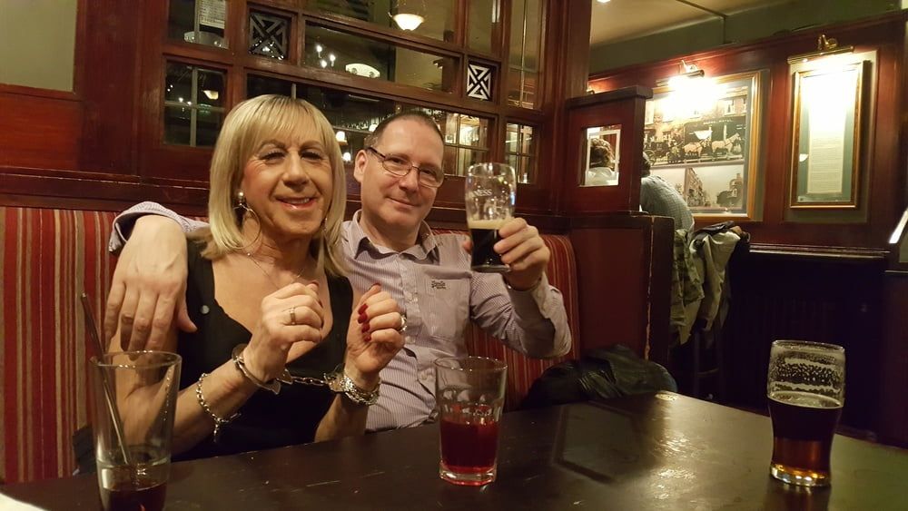 Lisa and Pauline in Handcuffs in the pub with Mike and John  #16