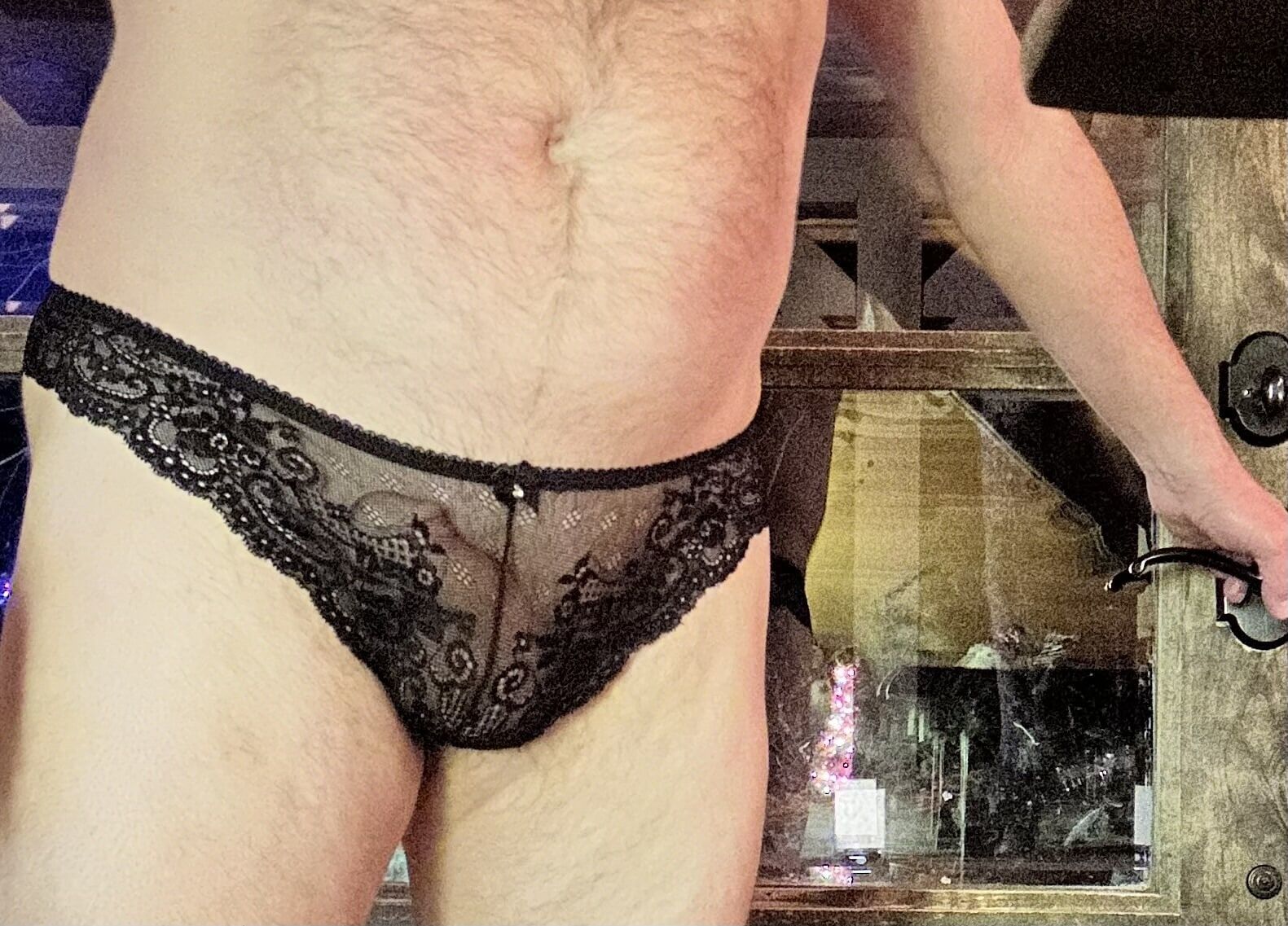 Husband wearing wife panties 