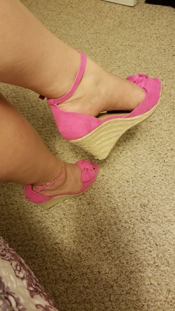 Playing in my shoe closet pretty feet heels flats milf  wife #20