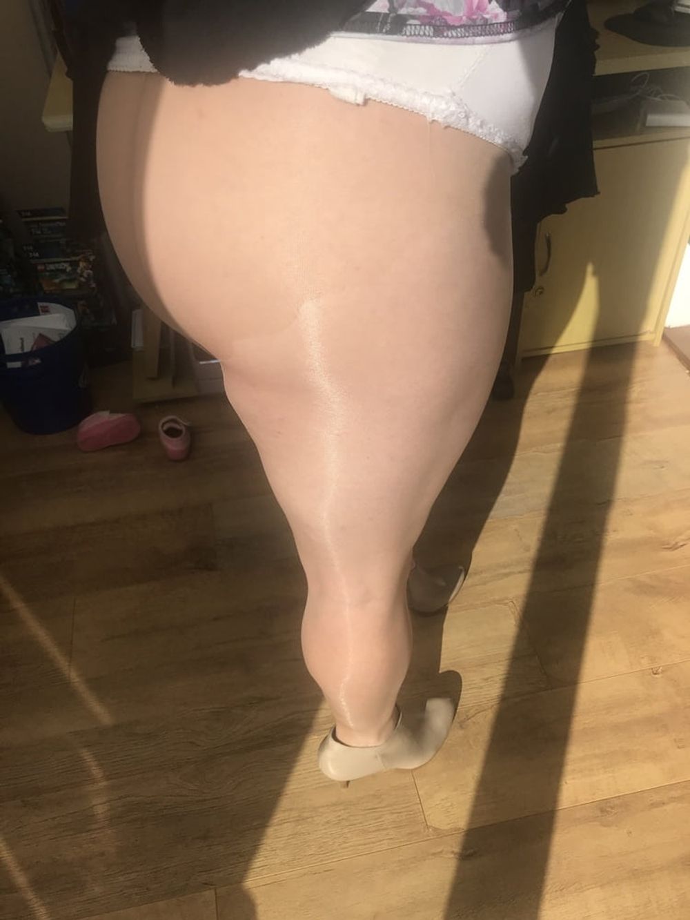 Tan pantyhose in the sun #16