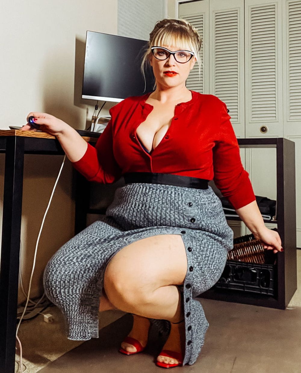 Office Heels skirt and pantyhose #6