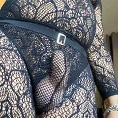 It’s raining .Willi is wearing a sexy black lace jumpsuit.