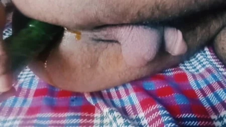 Cucumber inside my anal