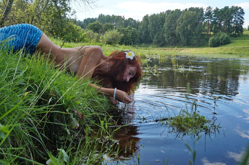 Mermaid plays with water #5