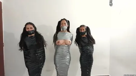 mummified milf and her two girls selfgags         