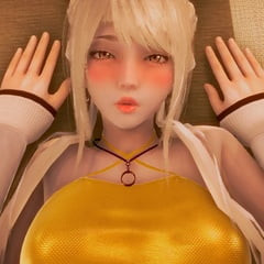 Skinny anime blonde