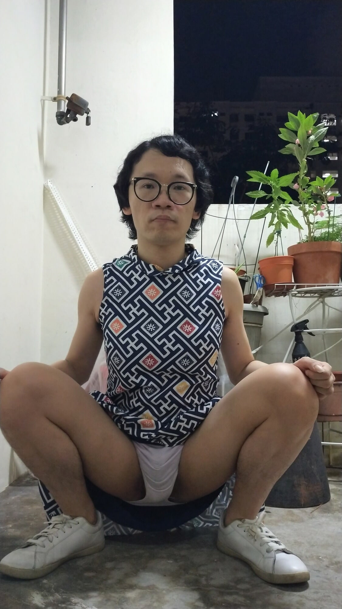 Secretly wearing office lady lingerie and dress. #23