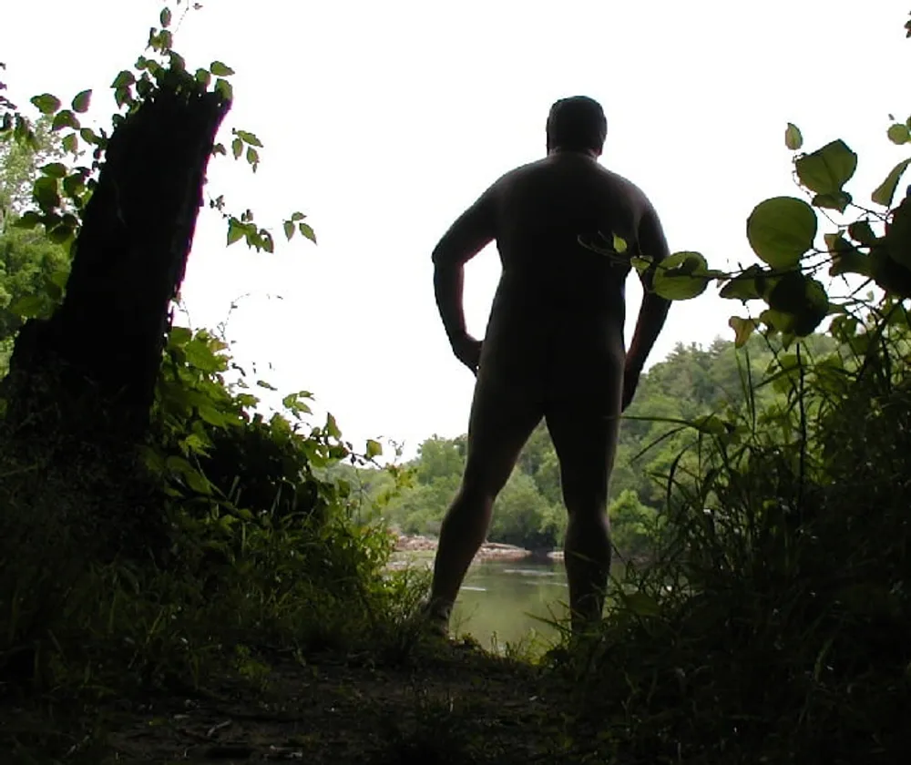 Chubby Guy Gets Naked In The Summer Woods #6