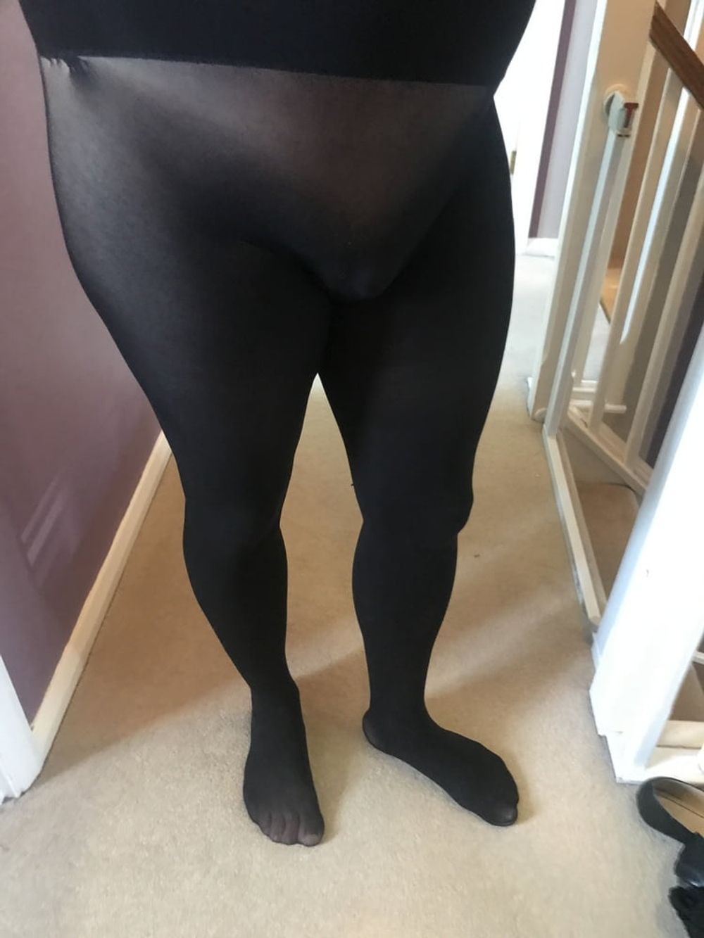 Black seamless tights & tight short skirt #29