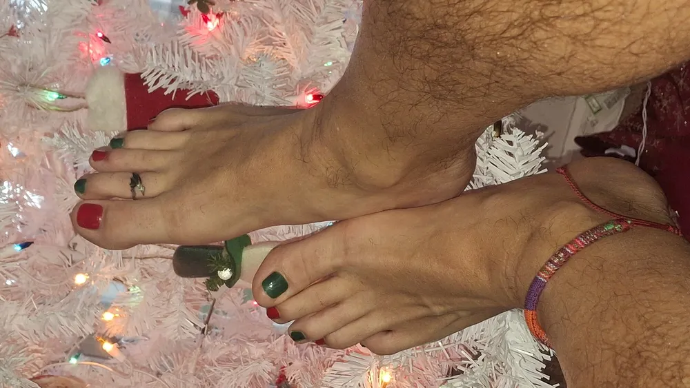 My cute toes next to the Christmas tree #10