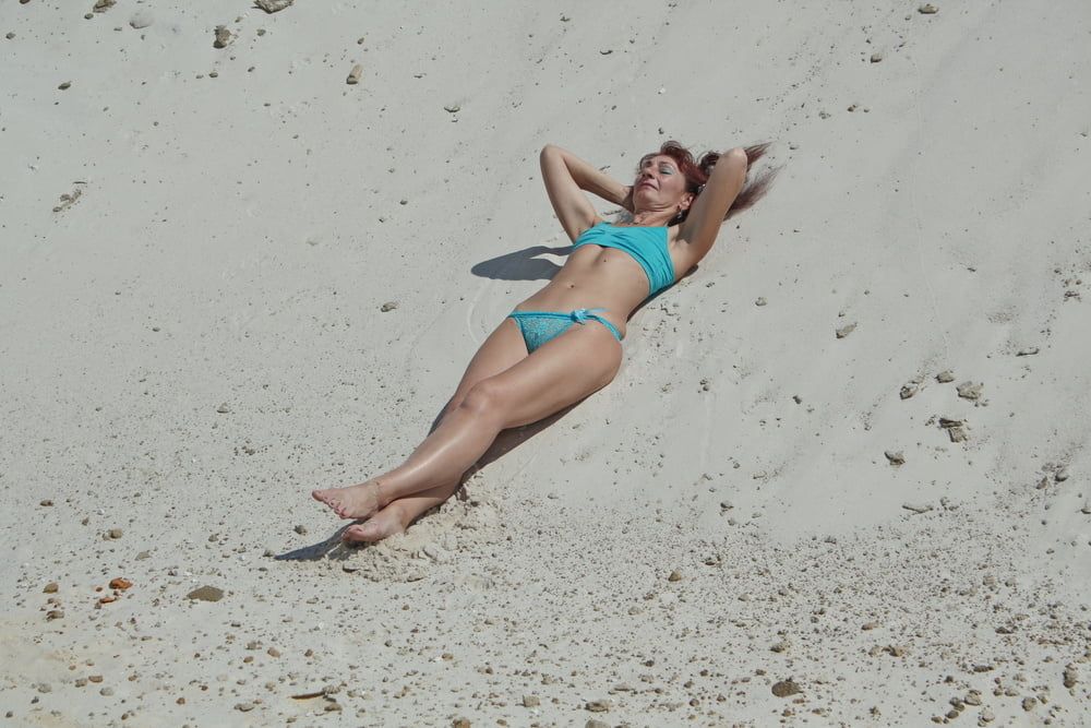 On White Sand in turquos bikini #4