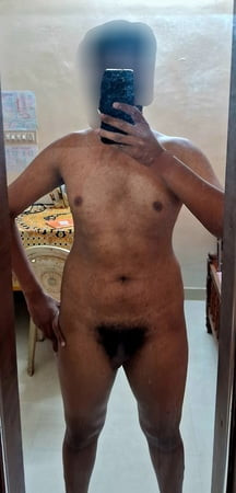 Nude Indian Male Shaved Body Selfie