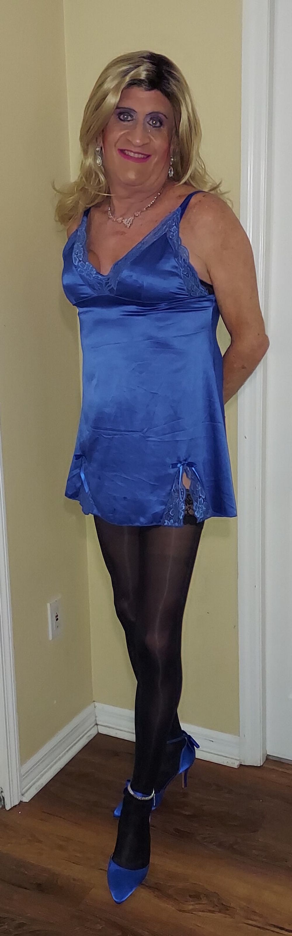 Royal Blue lingerie and satin dresses #7