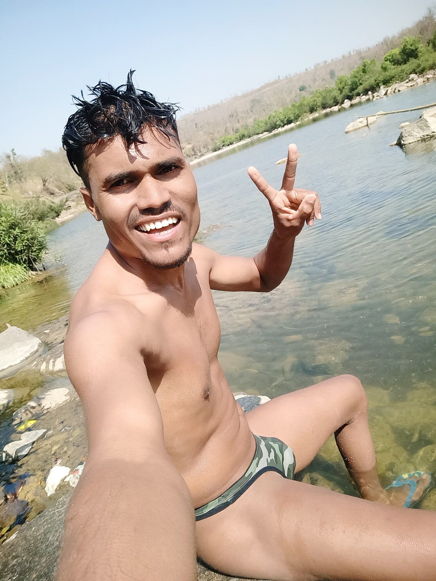 Sanju gamit on river advanture hot and sexy looking in man  #22