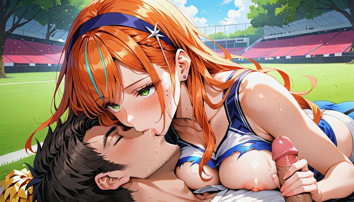 Busty Redhead Cheerleader Gets All Holes Filled