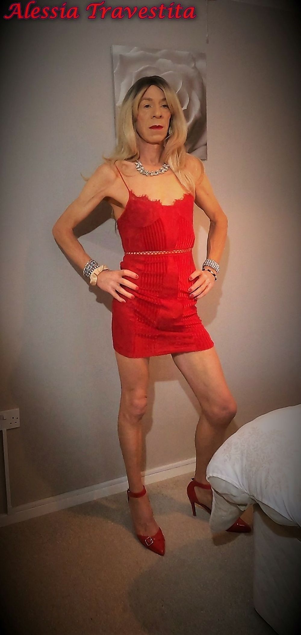 66 Alessia Travestita in Red Velvet Dress #54