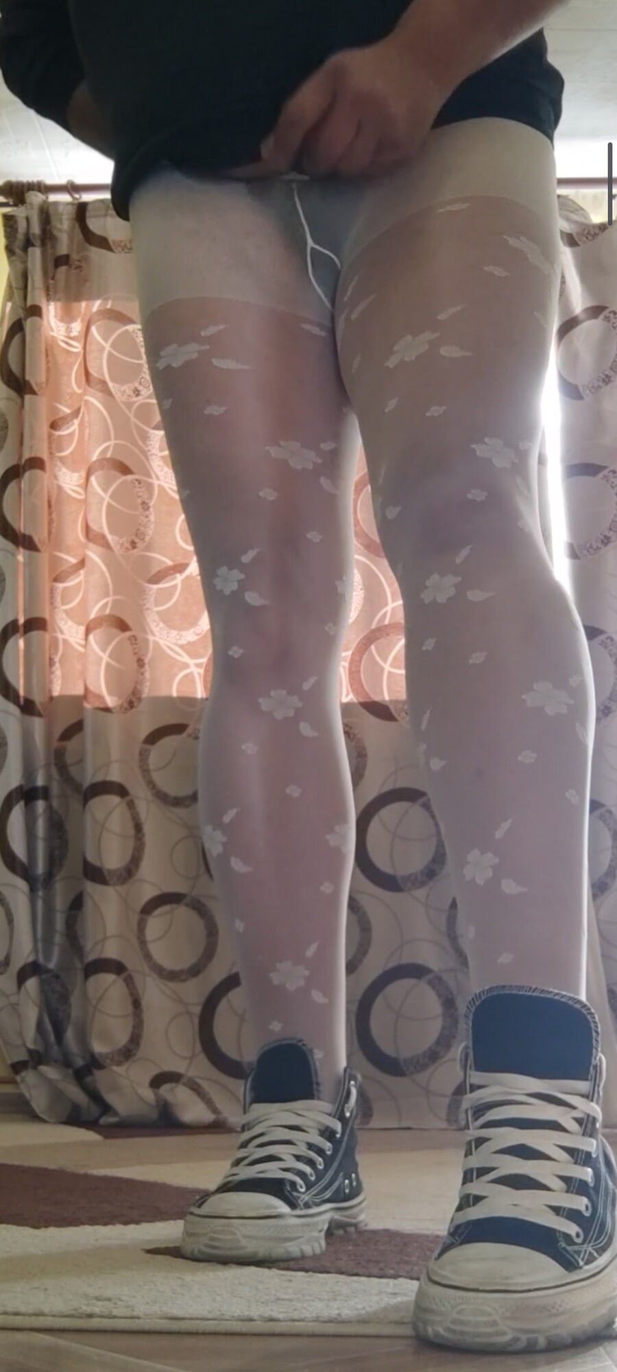 White patterned pantyhose are so sexy  #7