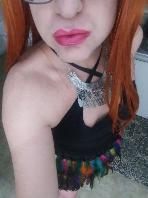 Redhead shemale trans masturbation cum cock  #36