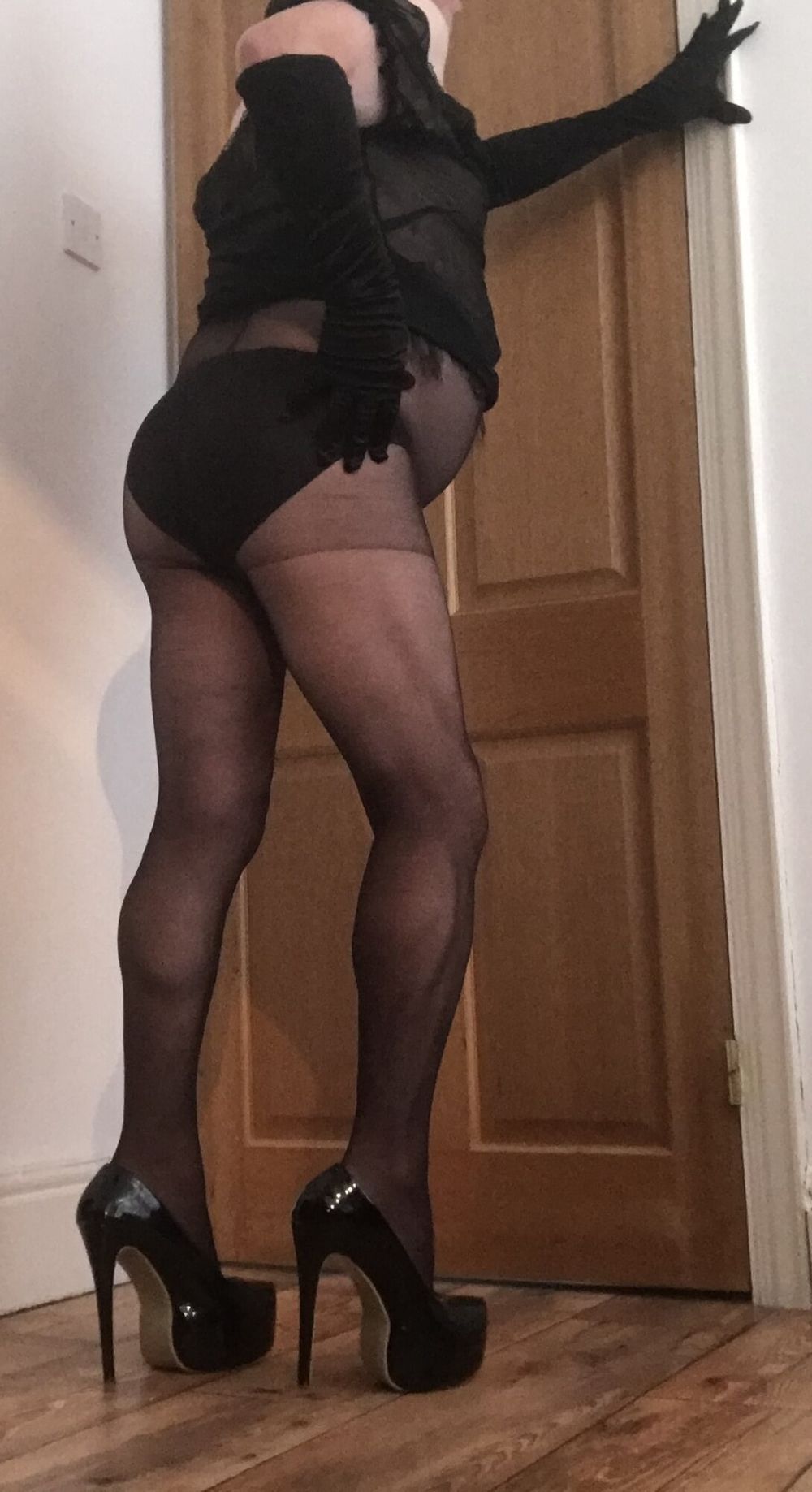 sexy slut in sheer black tights (3) #11