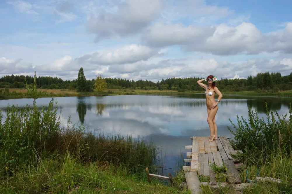 Nude on planked footway #47