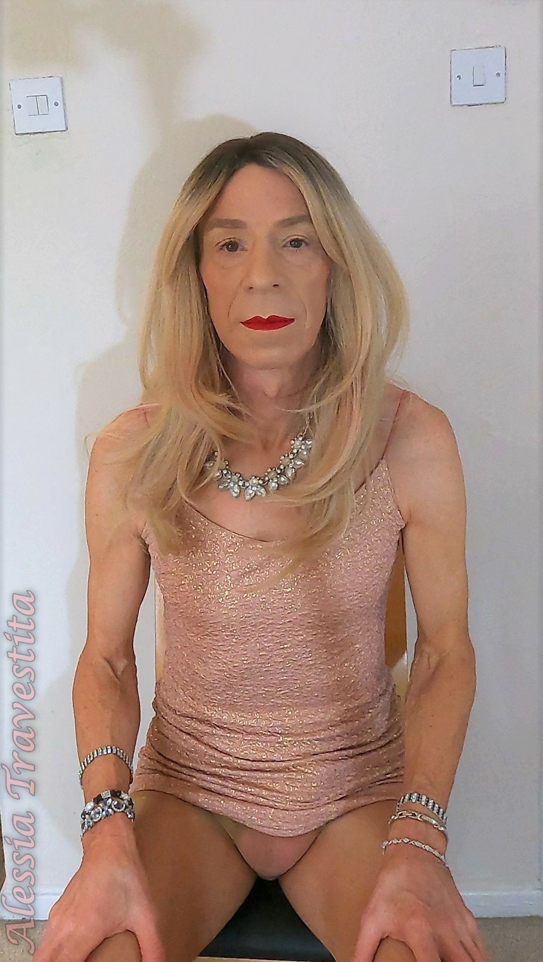 83 Alessia Travestita in Fawn Glitter Dress #49