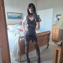 Vinyl mini dress