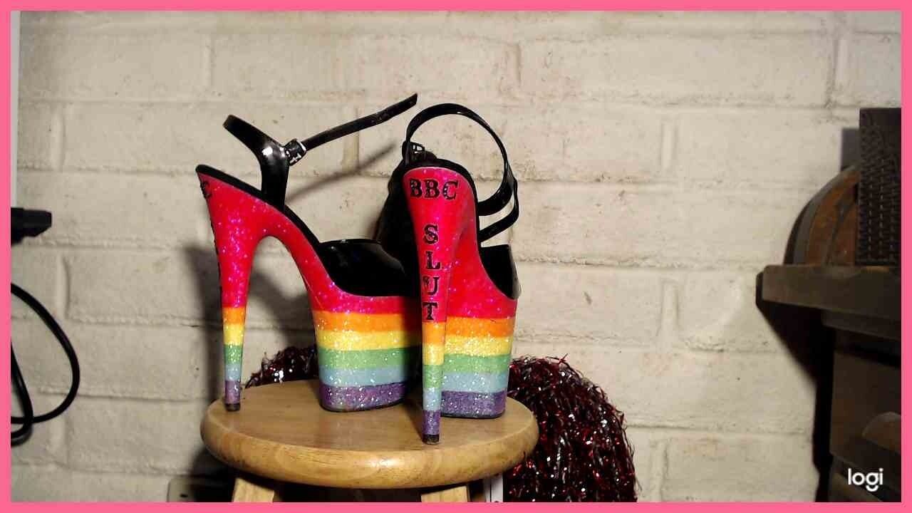9inch BBC SLUT platform stiletto heels worn to tease BBCs. #16