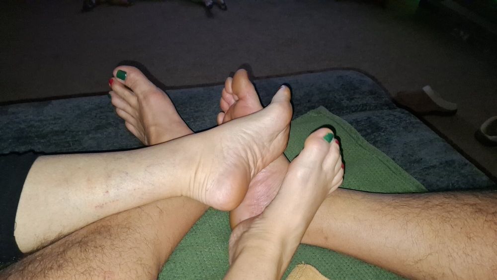 Playing footsie after our Pedicure #18