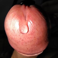 Electro estim cock & precum close-up