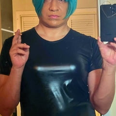 Kandi Kane Brazilian Pin Up Sissy Slut In Black PVC